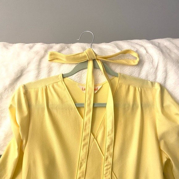 Vintage-Laura Mae-Sunny Yellow drop waist pleated skirt dress w/matching belt 💛 - Picture 3 of 6